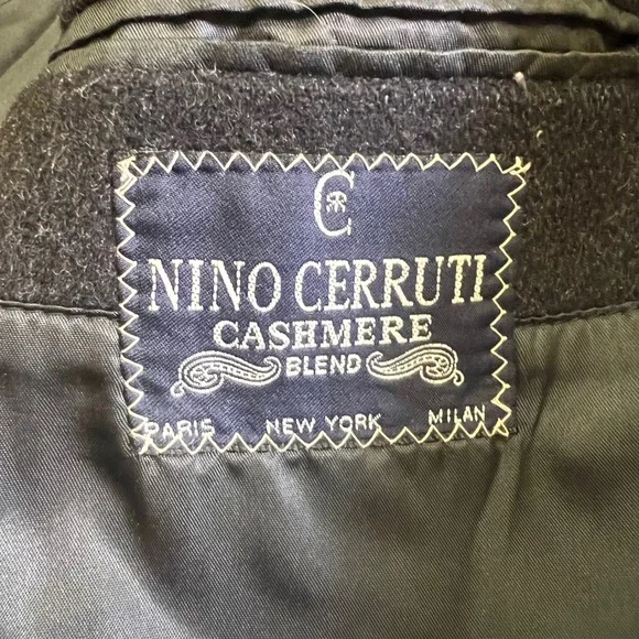 Nino Cerruti Cashmere Wool Blend Overcoat Mens Charcoal Gray, mens size 38r